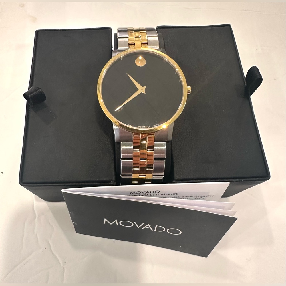 Movado Men’s Stainless Steel Watch Silver And Gold